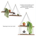 Wood Hanging Swing Rope Floating Shelf Wall Decor