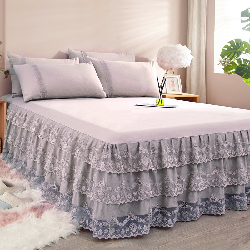 Bedskirts set with Lace Matching BedSkirt Bedspread Style