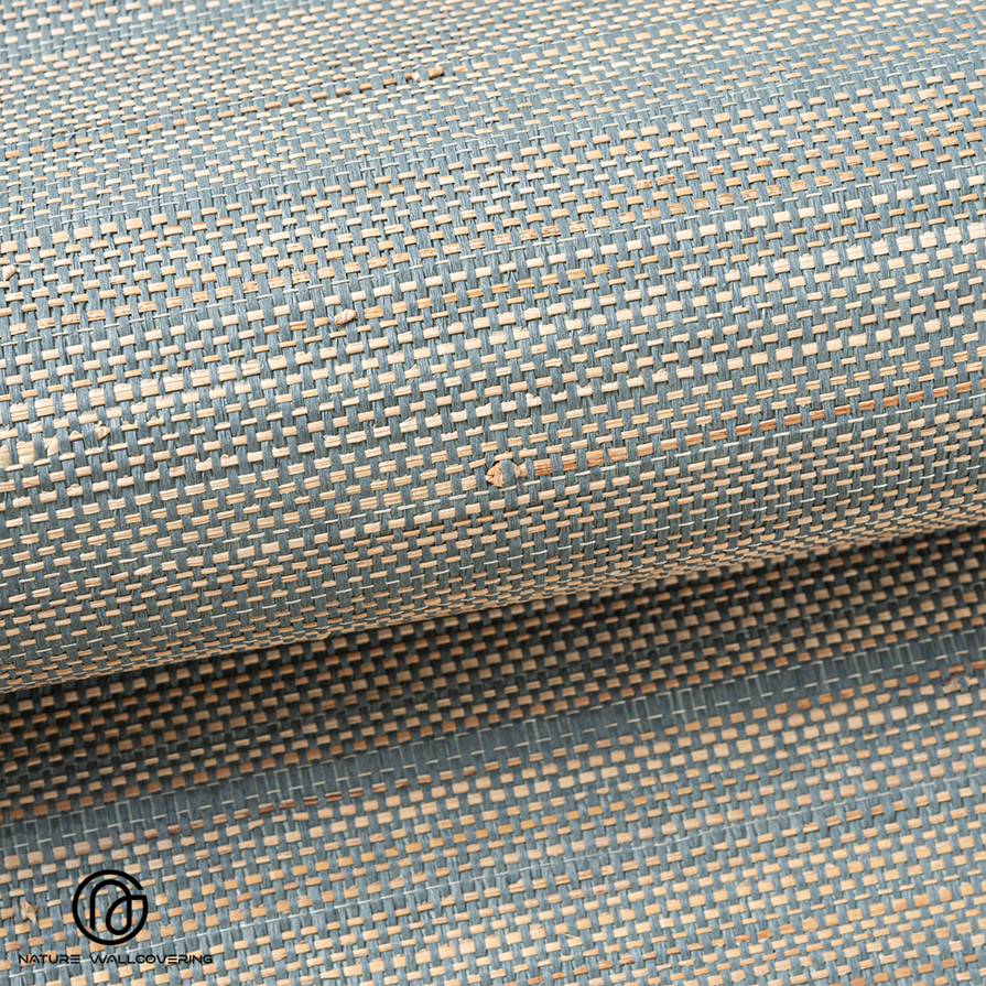 غطاء جدران من ورق الأباكا الموز الطبيعي AB007 أزرق فاتح