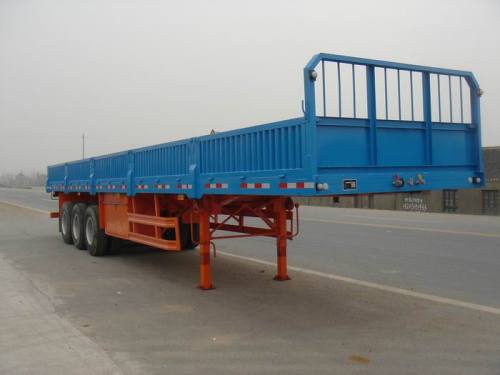 Tri-Axle 42ft 13m Flatbed Cargo Semi Trailer with Sidewall (JHP9400L)