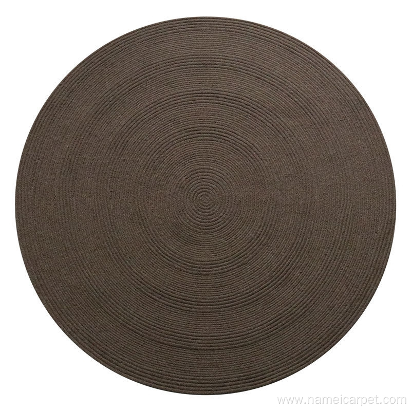 Braided wool round carpets for living room