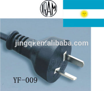 IRAM Standard two pin plug power cord of Argentina