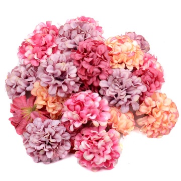 10pcs/lot Cheap Artificial Flower Silk Hydrangea Head For Wedding Party Home Decoration DIY Wreath Gift Box Scrapbooking Craft