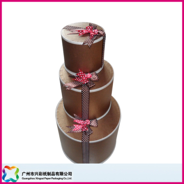 Round Gift Box Set with Ribbon Bow Ties (XC-1-062)
