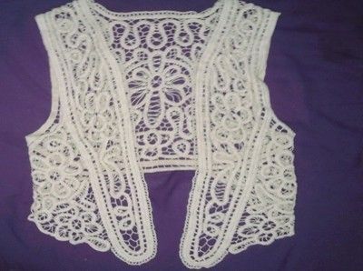 Sleeveless Sweater Crochet Vest For Women 100% Cotton Lace