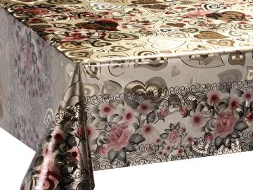 Double Face Emboss printed Gold Silver Tablecloth Rental
