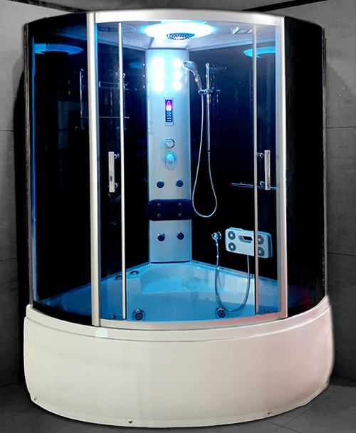 Frameless Tub Enclosure Luxury Multifunctional Whirlpool Steam Glass Shower Room