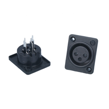 3 Pin Female XLR Connector for Audio Signal - Panel Mount Socket