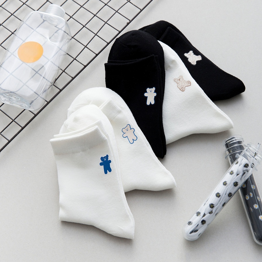 Animal Embroidered Socks para sa Kids Spring Autumn