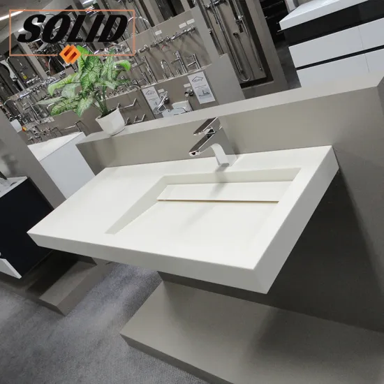 Stylish White Wall Hung Bathroom Sink for Restaurants
