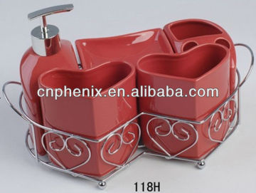 2015 good sell 4pcs Ceramic bathroom accessory set /Lotion Dispenser/Tumbler/Toothbrush Holder/Soap dish