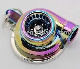 Turbo Keychain, Creative Multicolor Hot Sleeve Bearing Spinning Turbine Turbocharger Keychains Keyring