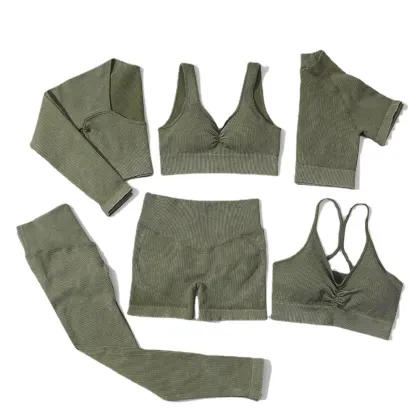 2024 New Design Free Match Fitness Yoga Outfit - 6pc Workout Yoga Suit Set