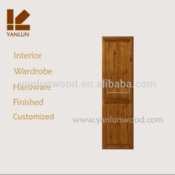 2015 best sale track and handle hardware solid teak wood wardrobe sliding door system