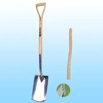 Stainless Steel Digging Spade with Ergonomical \"Y\" Shape Ash Wood Hand