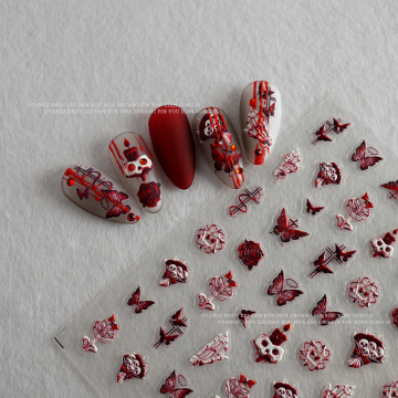 2023 Halloween Gothic Dark Spider Nail Stickers - 5D Decals for Nail Art