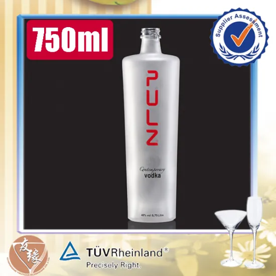 High quality screw top 750ml glass vodka bottle frosted wine bottles