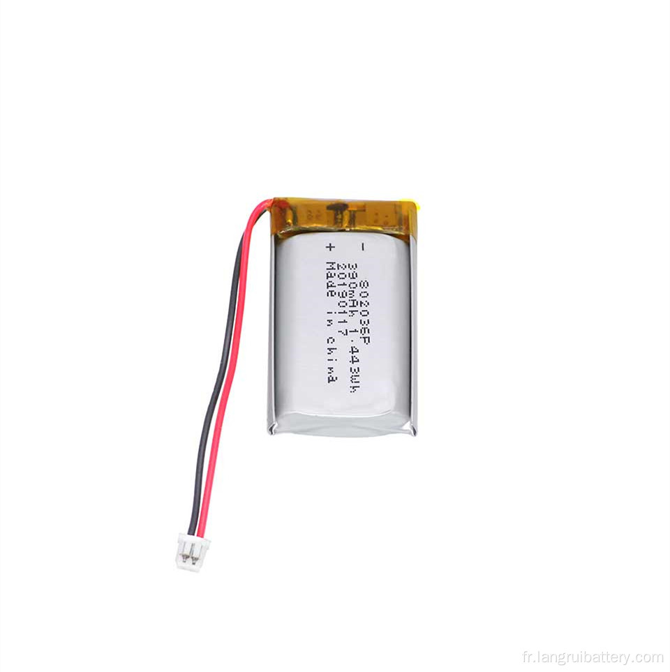 Batterie rechargeable li ion lithium polymère 3,7 V 390mAh