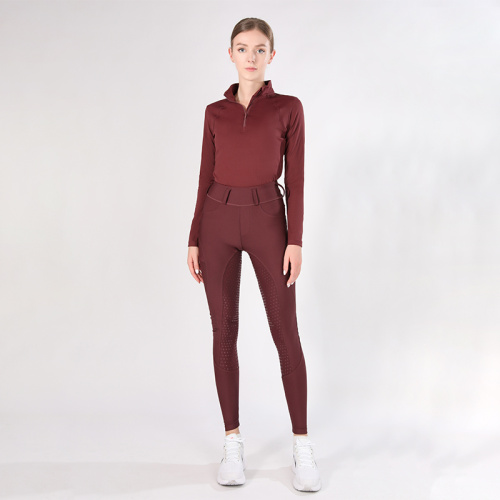Wine Red Quick Dry Women Equestrian Breeches