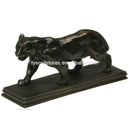 Garden decoration life size black bronze brass tiger