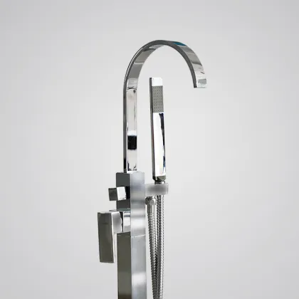 Floor-Mounted Shower Mixer Tap and Tub Faucets for Freestanding Baths