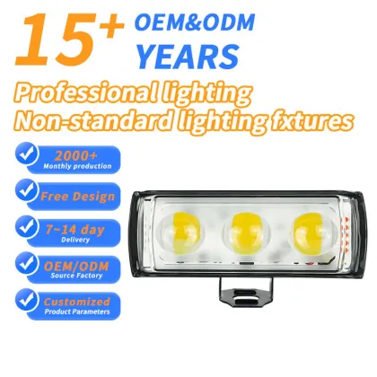 LiuHJG 3 Lens 22W Flash Super Brightness Waterproof Motorbike Driving Spotlight