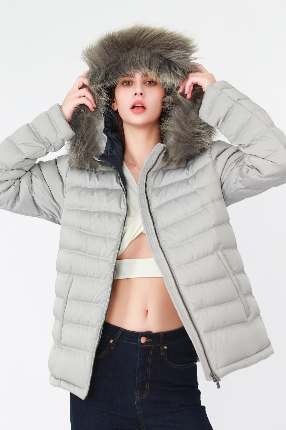 Fur Collar Hooded Down Jacket