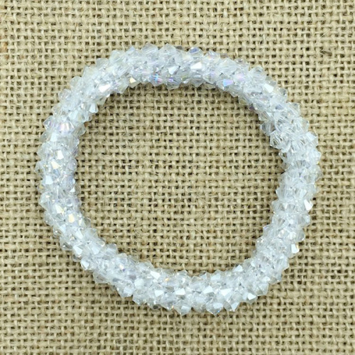 Bracelete de cristal frisado artesanal mulheres teceu Wrap pulseira