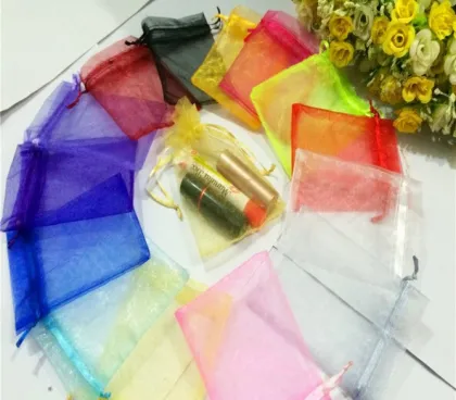 Organza drawstring bag used in gift packaging