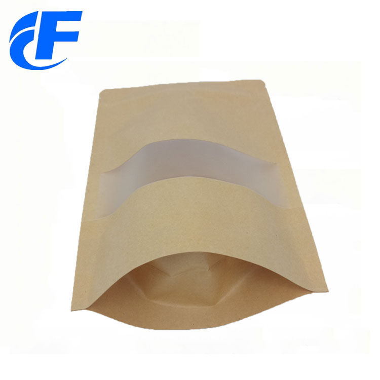 Custom printing kraft paper bag with window