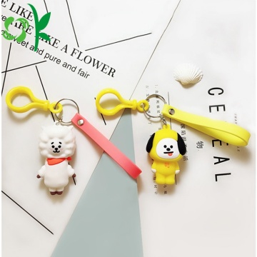 New Design Hot Selling Custom Dog Silicone Keychain