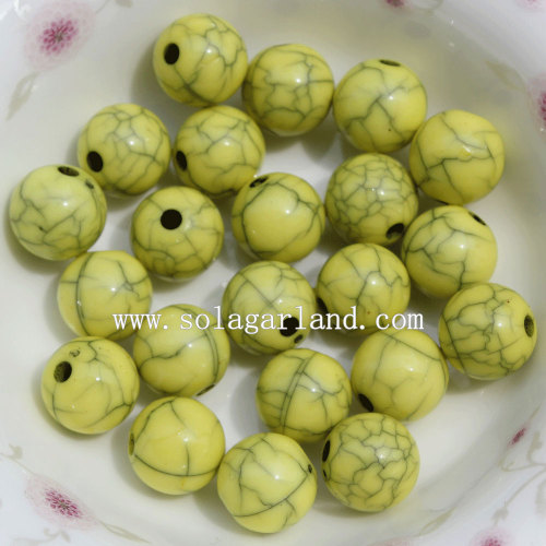 The Fashion Opaque Acrylic Crackle Round Jewelry Beads