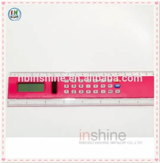 20cm 8 digits plastic straight ruler with calculator , calculater ruler
