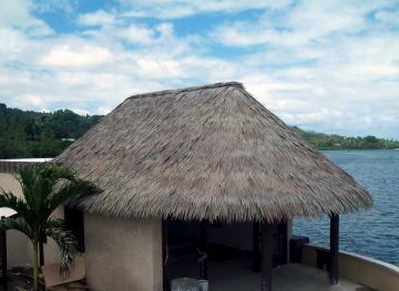 Gazebo synthetic palm and bamboo fencing in China