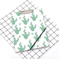 Custom cactus pattern A4 clipboard with notebook