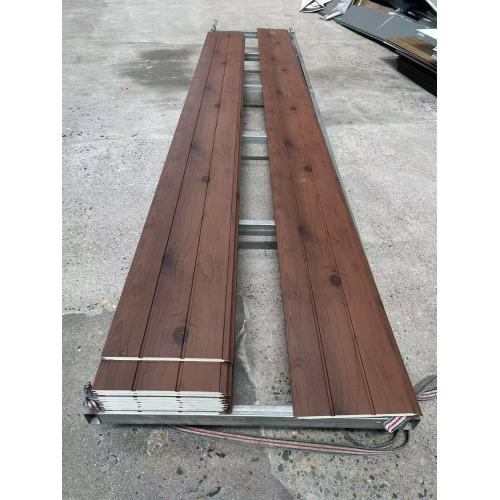 Reddish Brown Wood Grain Grooved Metal Carved Panel Exterior Wall Panel