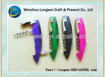 custom fish tail shaped plastic and metal red wine bottle opener