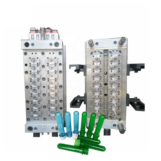 16 Cavity 38mm 40g Pin Valve Gate No Tail Plastic Injection PET Preform Mold S136H Steel