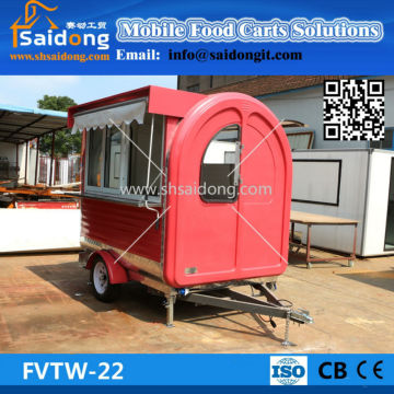 Best manufacturer outdoor customized mobile food cart/ crepe vending trailer for free design