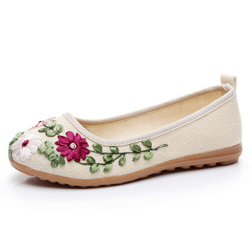 Flower Shoes Embroidery flag National Handmade