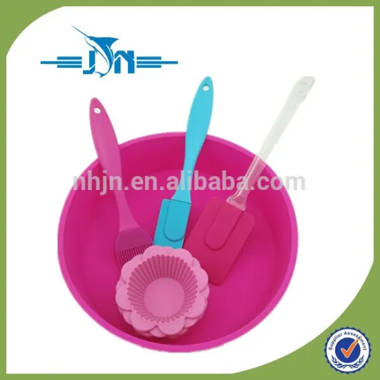 Wholesale silicone kitchen utensil set kids cake baking set