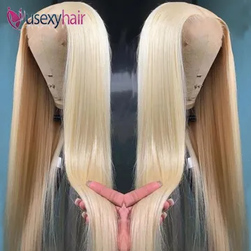 Human hair straight blonde wigs HD lace pre plucked,613 HD full lace wig human hair,100% human hair full lace wig vendors
