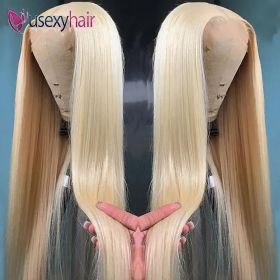 Human hair straight blonde wigs HD lace pre plucked,613 HD full lace wig human hair,100% human hair full lace wig vendors