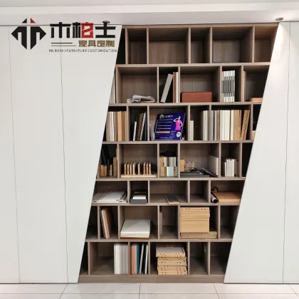 Custom Modern Bookcase with Doors