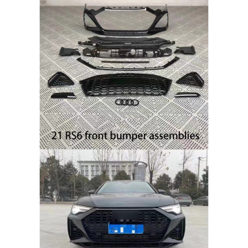 Custom Audi A6 Front Bumper Lip and Grille Set for C8 Upgrade