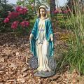 Medaille Madonna Italienischer Stil Religiöser Garten Statue