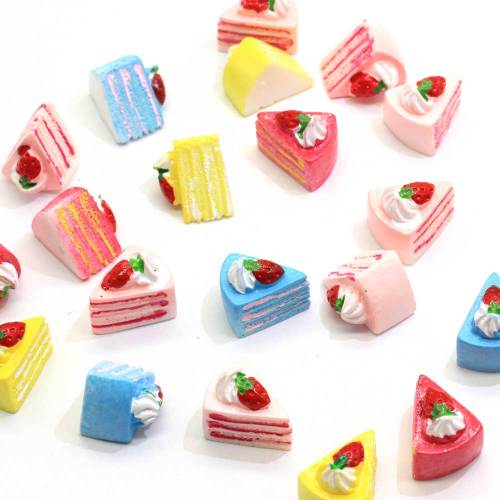 16MM Resin Dessert 3D Strawberry Cake Food Play DIY Crafts Simulation Decoration Accessories