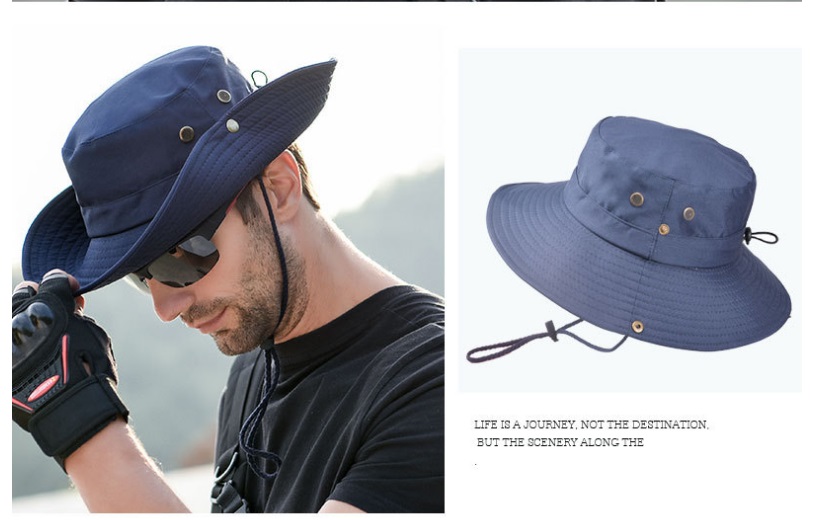 Outdoor men climbing sun hat large brim breathable