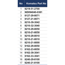  Komatsu Engine Spare Parts — Main/Rod Bearings, Oil Pumps (HD785 / PC1250 / WA600 / D155)