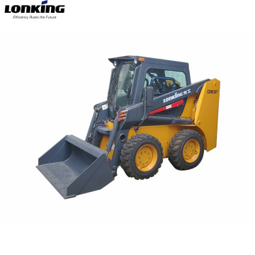 LG307 Lonking Skid Steer Loader met vork en verschillende bijlagen